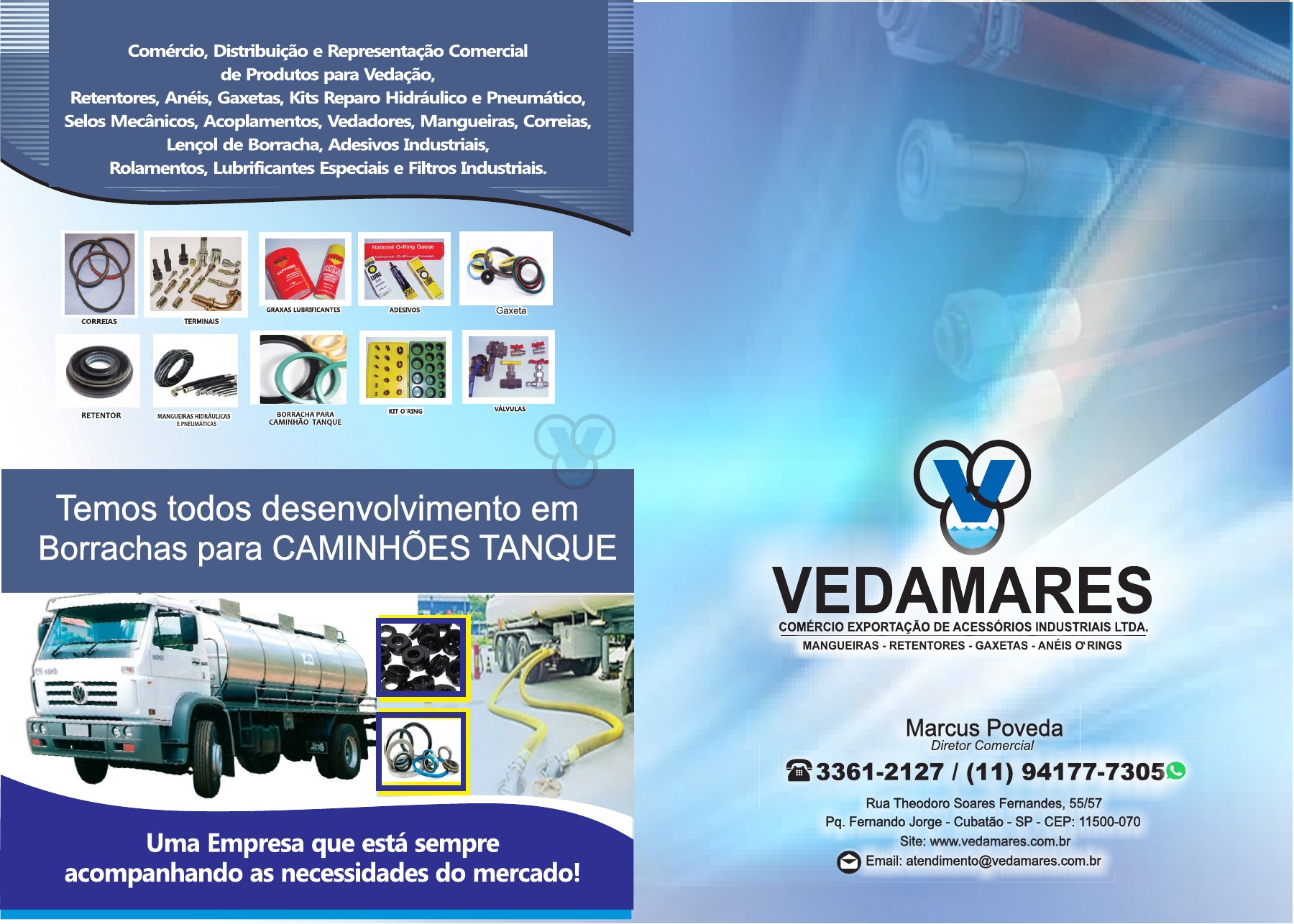Portfólio Vedamares: linhas de produtos e tabelas técnicas